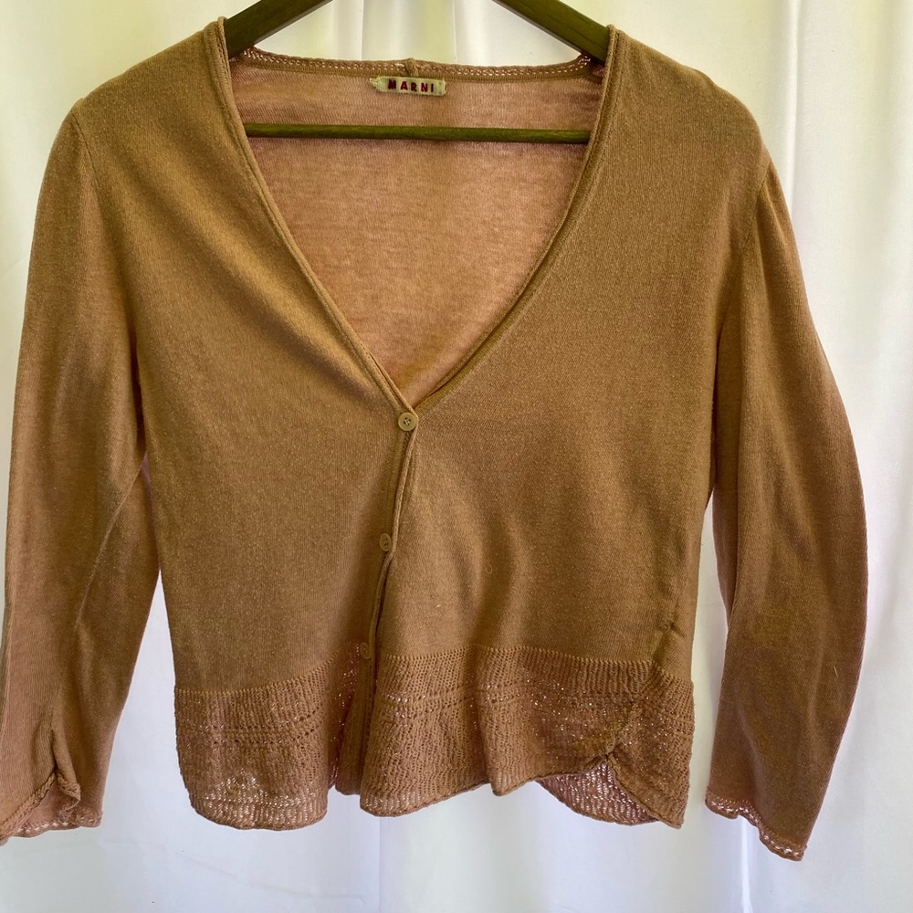 light pink buttoned Marni cardigan